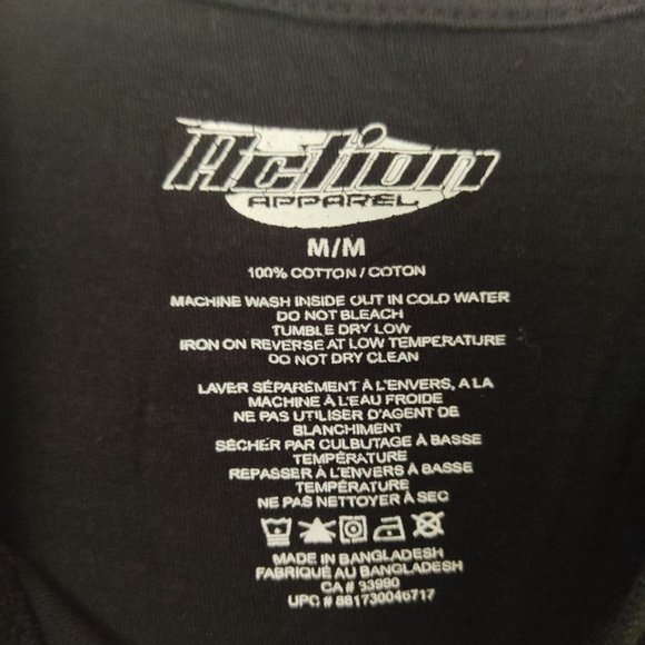 Action Apparel T-Shirt Men's Size M Black Short Sleeve Skull Print - Picture 3 of 6